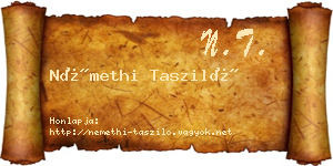 Némethi Tasziló névjegykártya